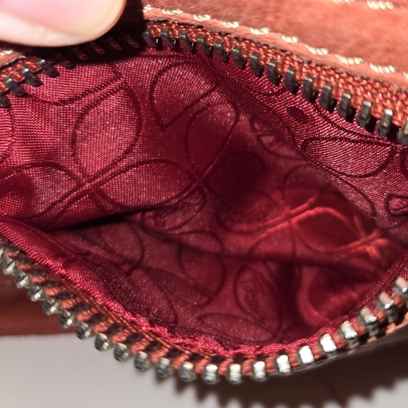 Fossil Leather Burnt Orange Crossbody Shoulder Bag - Picture 6 of 12